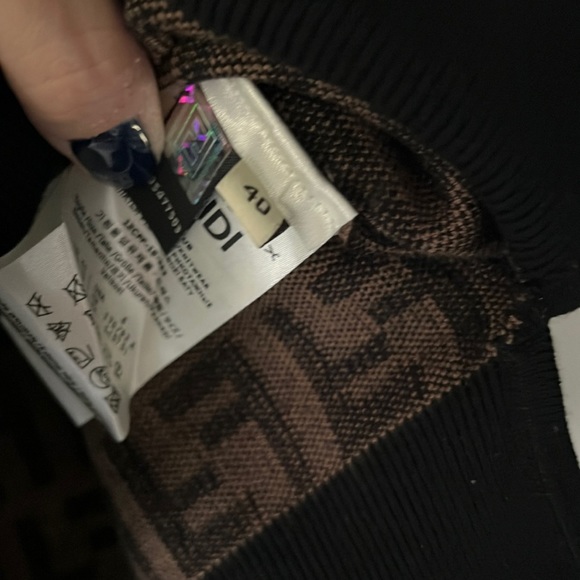 Fendi Brown and Black Patterned Women's Sweater - Picture 5 of 7